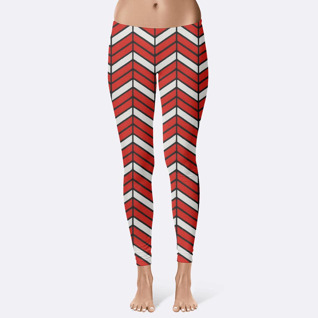 Chevron Microbar Cascade soft cotton leggings