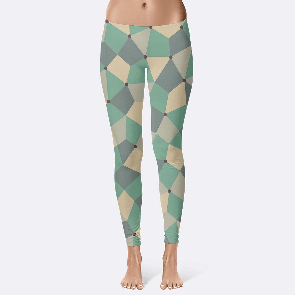 Polygon Quilt Fragment soft cotton leggings