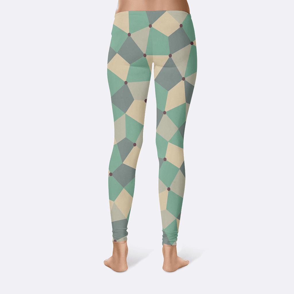 Polygon Quilt Fragment soft cotton leggings
