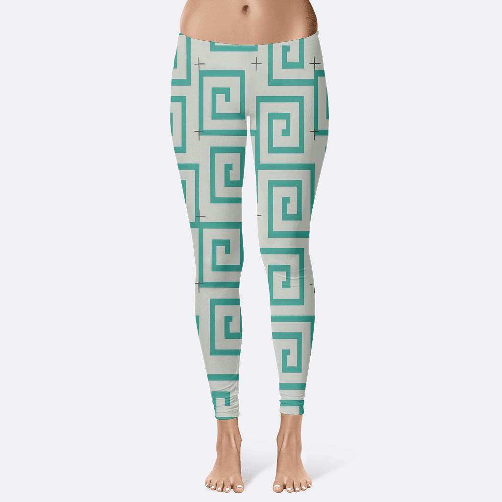 Spiral Tile Index personalized print leggings