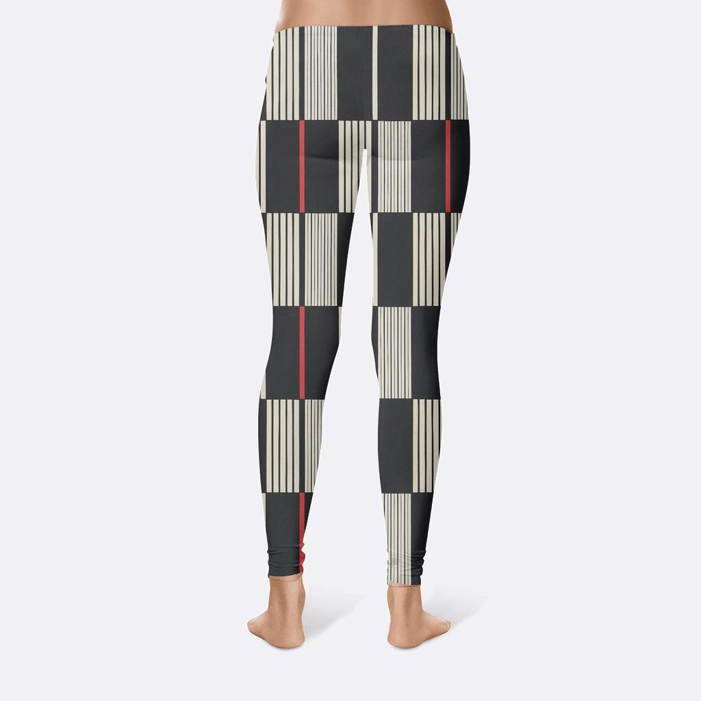 Binary Orbit Pinstripe Logic designer patterned leggings