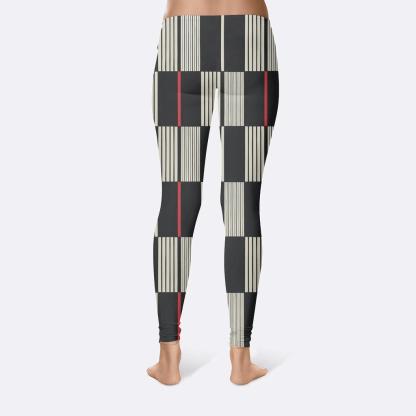 Binary Orbit Pinstripe Logic designer patterned leggings
