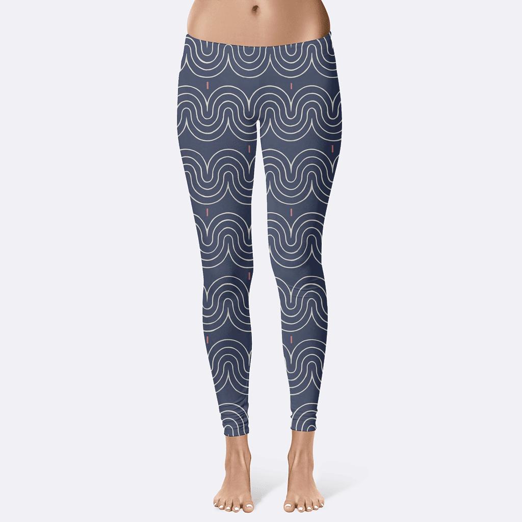 Concentric Arc Register Stripes stylish workout leggings