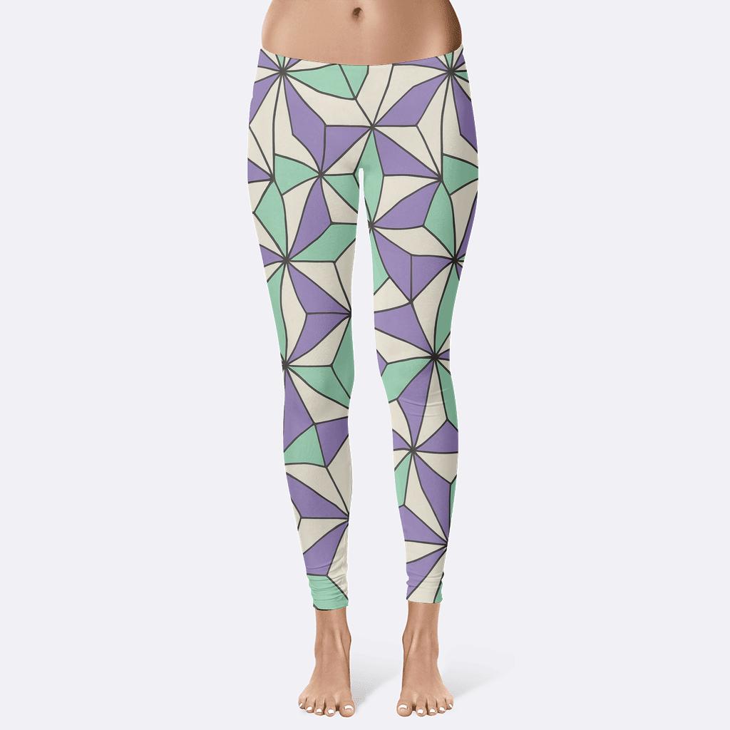 Tessellated Kite Pinwheel Array trendy athletic leggings