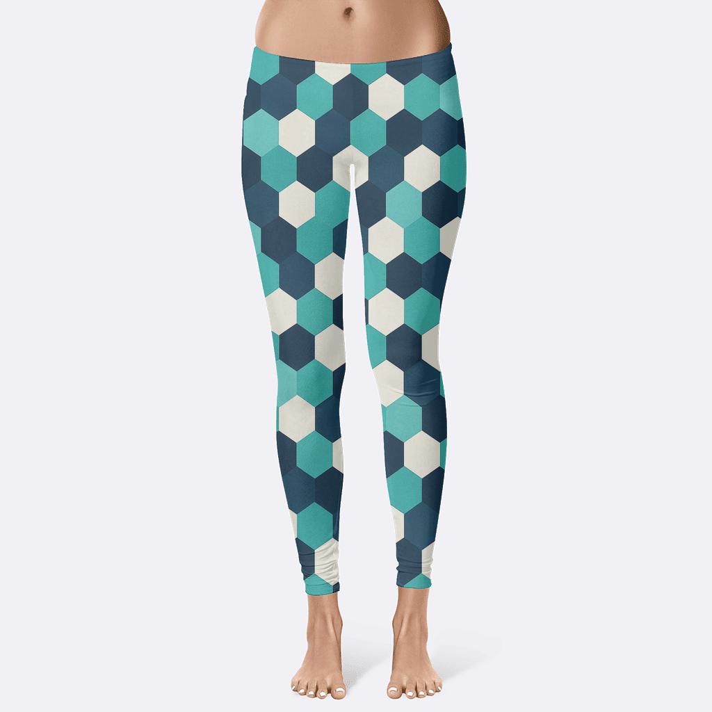 Hexagonal Pixel Field custom leggings