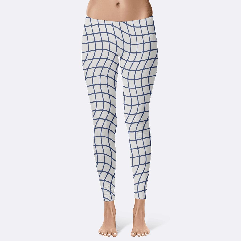 Curved Grid Displacement trendy athletic leggings