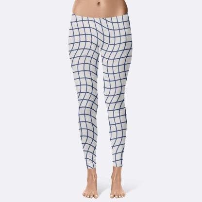 Curved Grid Displacement trendy athletic leggings