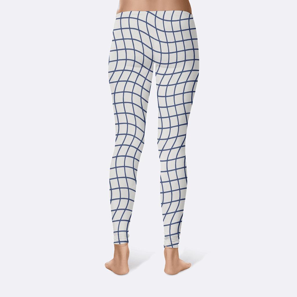 Curved Grid Displacement trendy athletic leggings