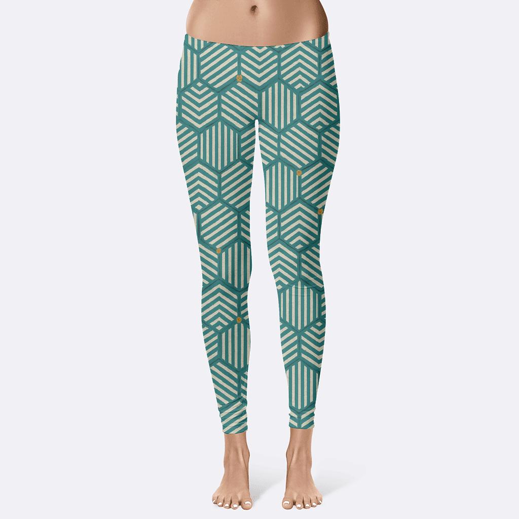 Hex Ripple Tile Weave trendy athletic leggings
