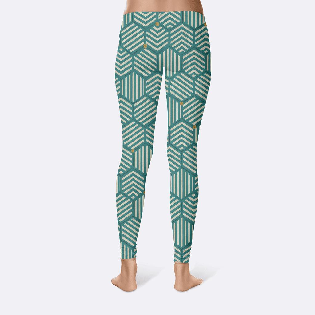 Hex Ripple Tile Weave trendy athletic leggings