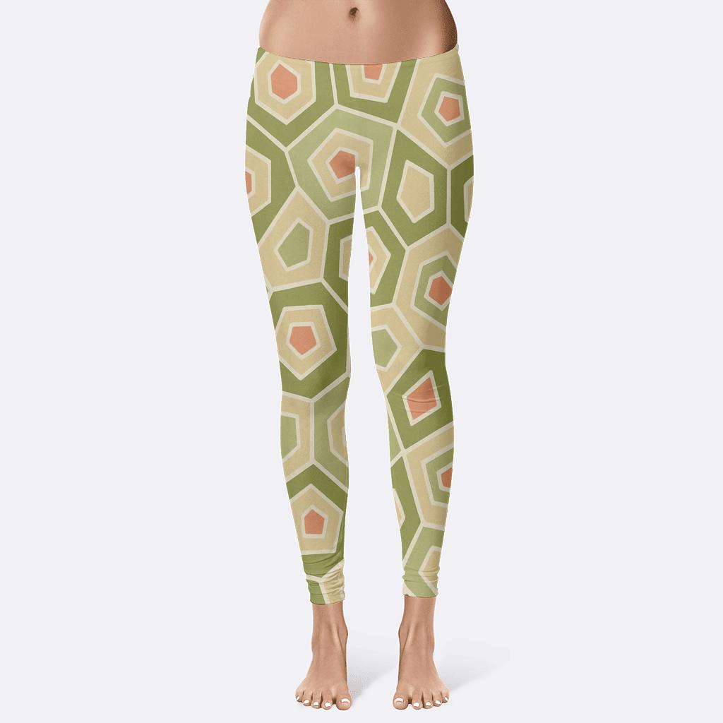 Irregular Polygon Quilt Scatter high-waist leggings