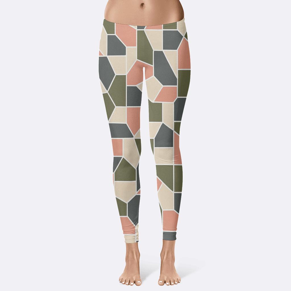 Irregular Polygon Quilt Scatter designer patterned leggings