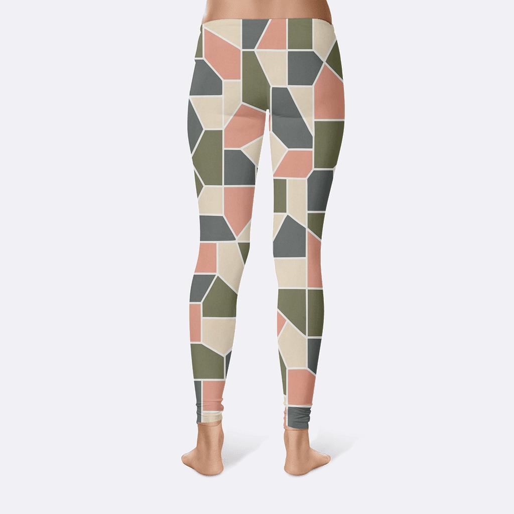 Irregular Polygon Quilt Scatter designer patterned leggings