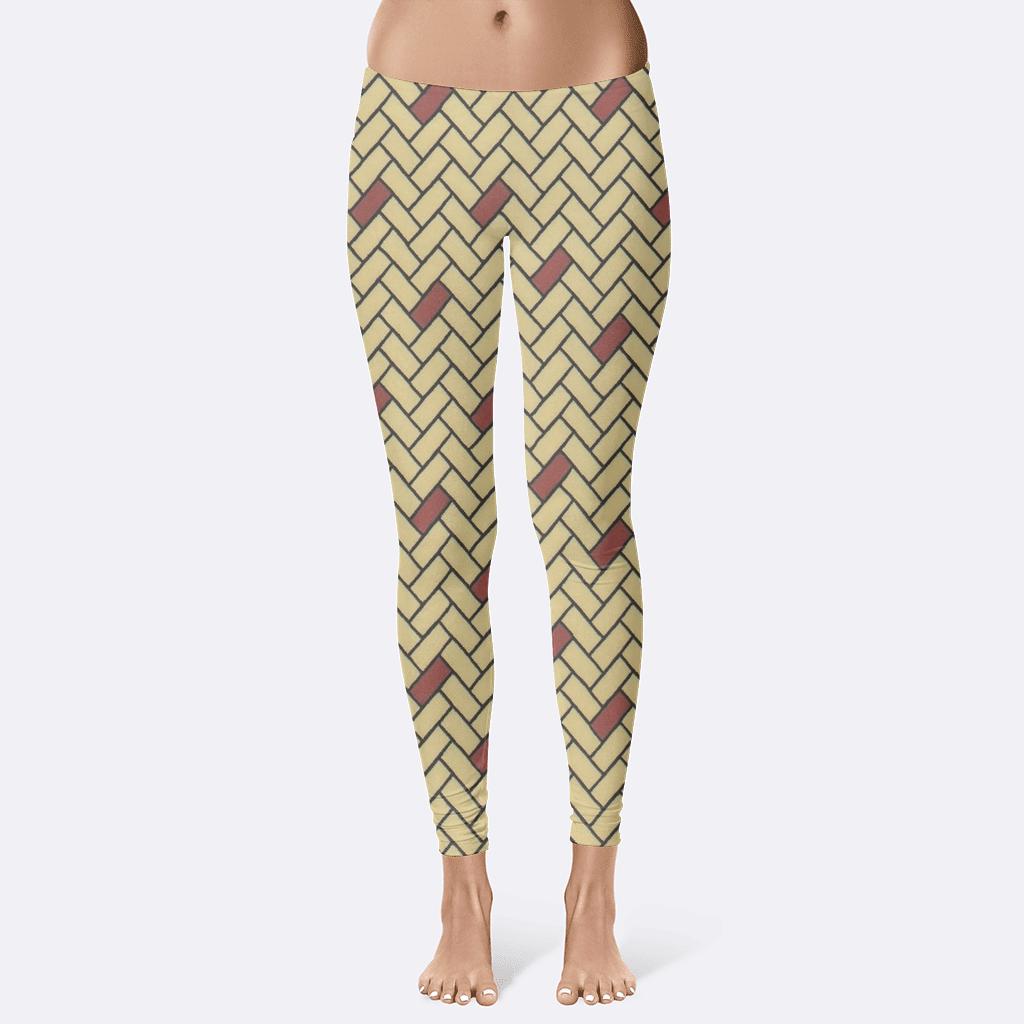 Herringbone Step Microbrick custom leggings