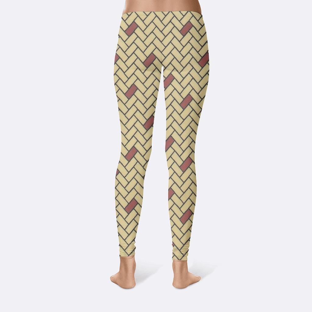 Herringbone Step Microbrick custom leggings