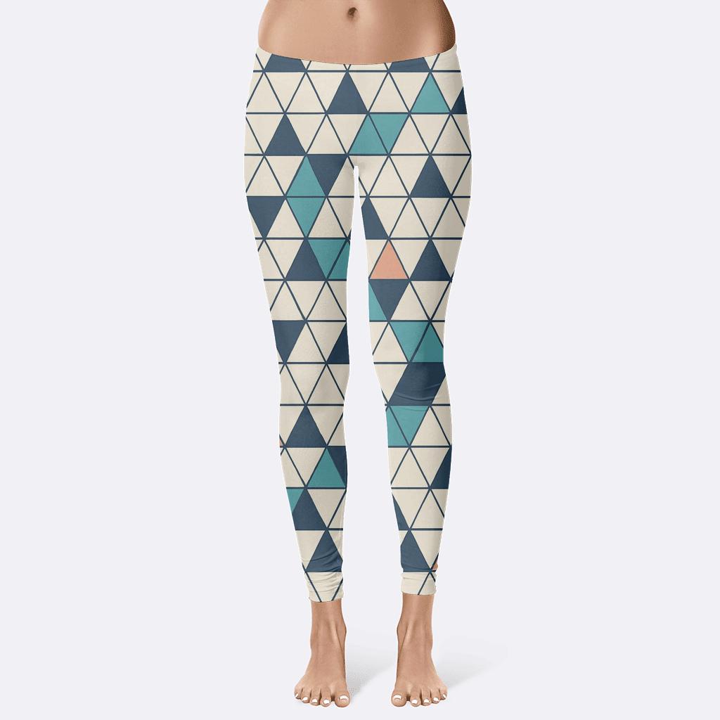 Triangular Shuffle Mosaic trendy athletic leggings