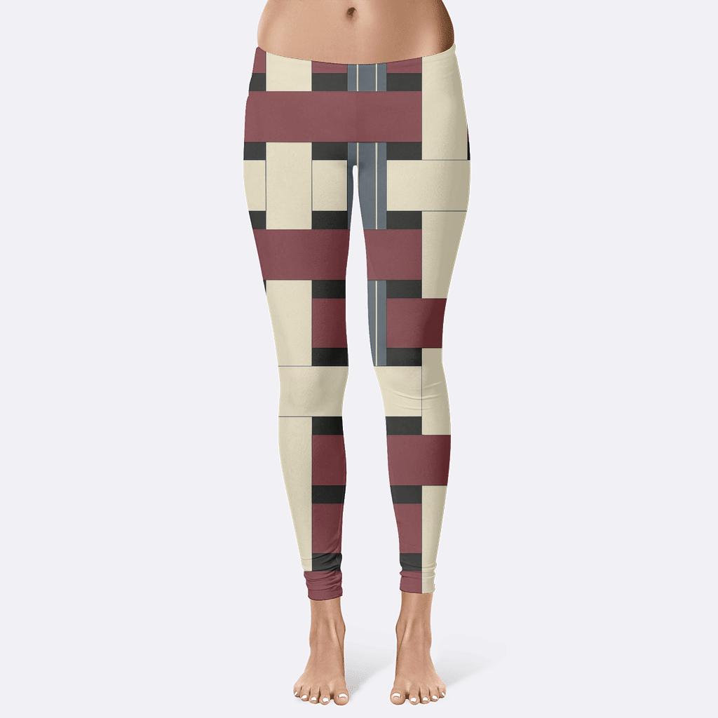 Interlaced Ribbon Check stylish workout leggings