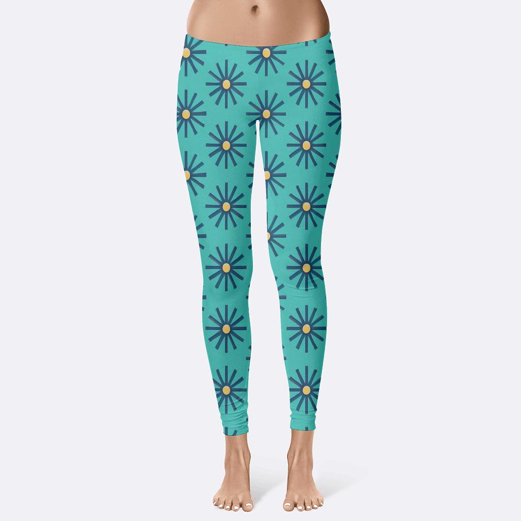 Radial Spoke Tile Repeat unique fashion leggings