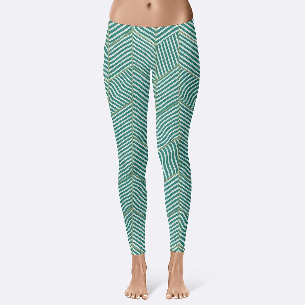Wave Stripe Herringbone soft cotton leggings