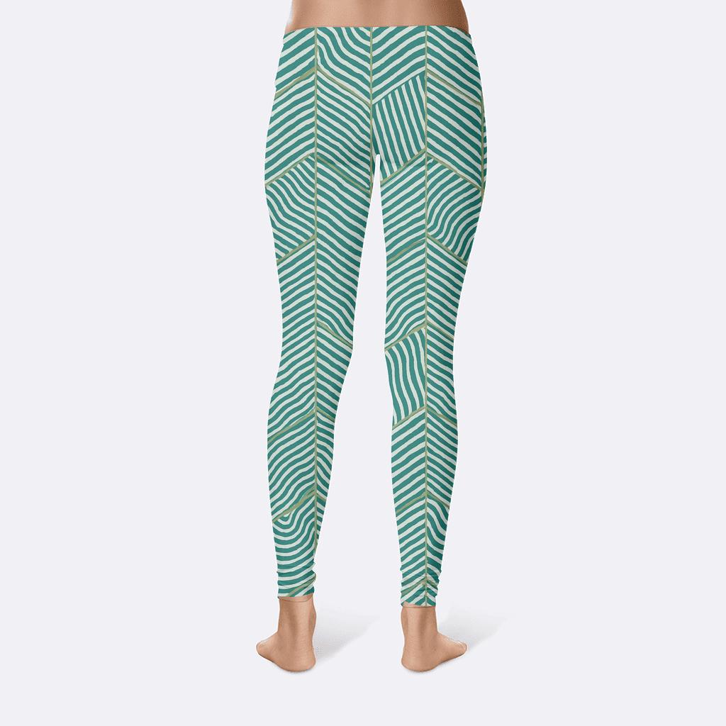 Wave Stripe Herringbone soft cotton leggings
