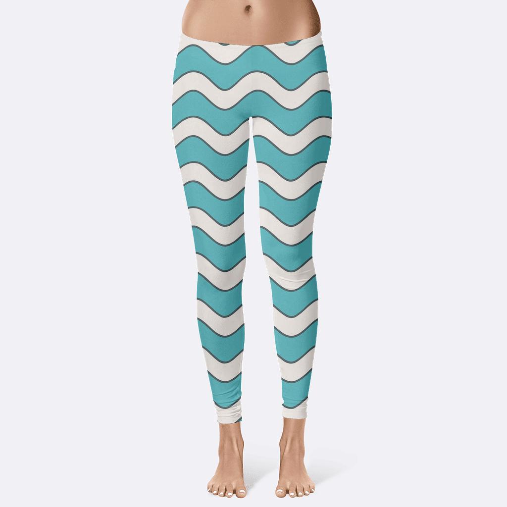 Curved Chevron Wave Stack soft cotton leggings