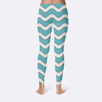 Curved Chevron Wave Stack soft cotton leggings
