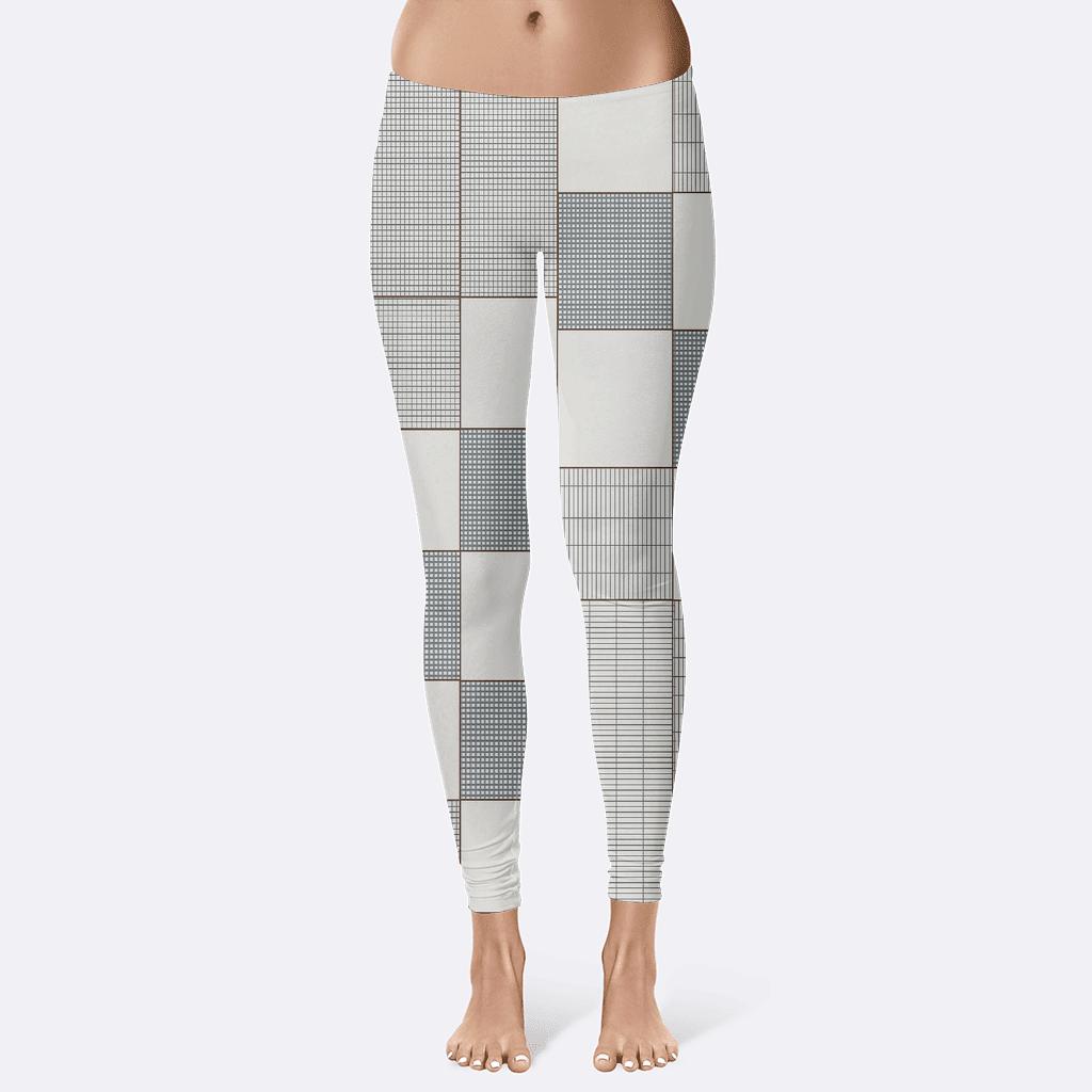 Orthogonal Crosshatch Frequency Blocks designer patterned leggings