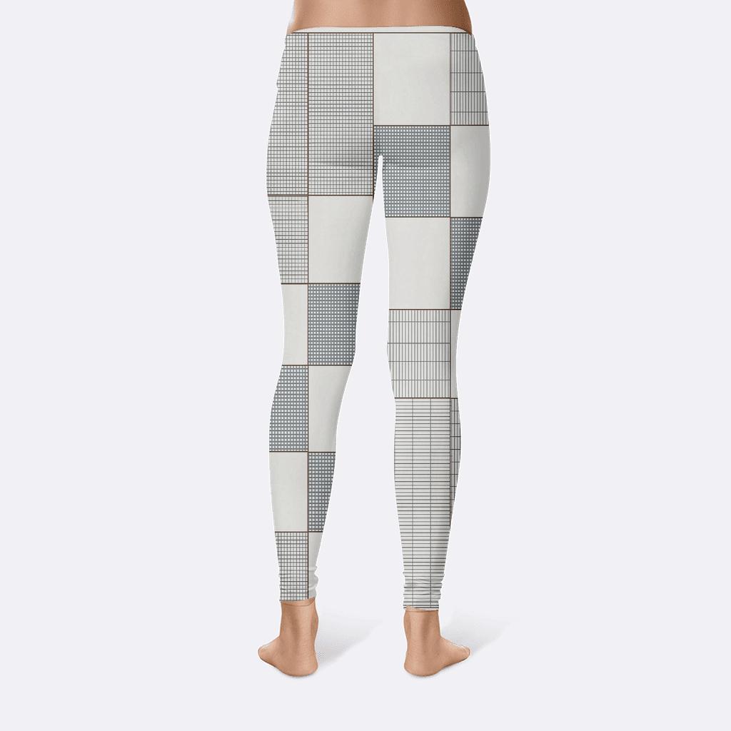 Orthogonal Crosshatch Frequency Blocks designer patterned leggings