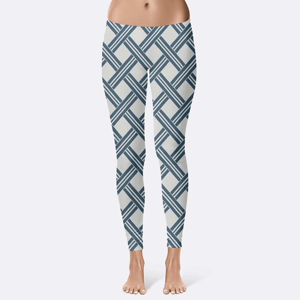 Diagonal Stair Step Microband Weave high-waist leggings
