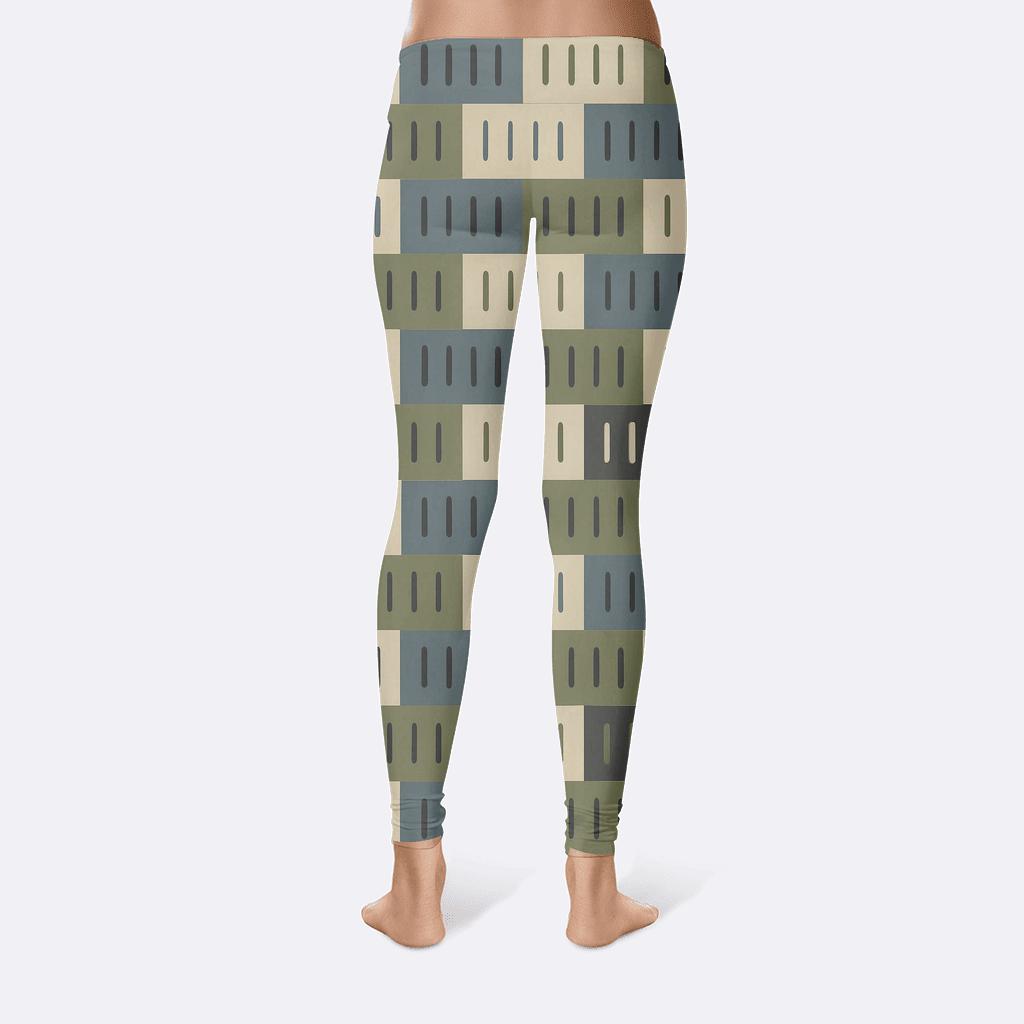 Offset Brick Lattice With Tick Marks custom leggings