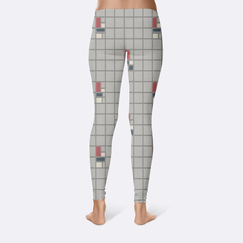 Orthogonal Crosshatch With Broken Cells high-waist leggings