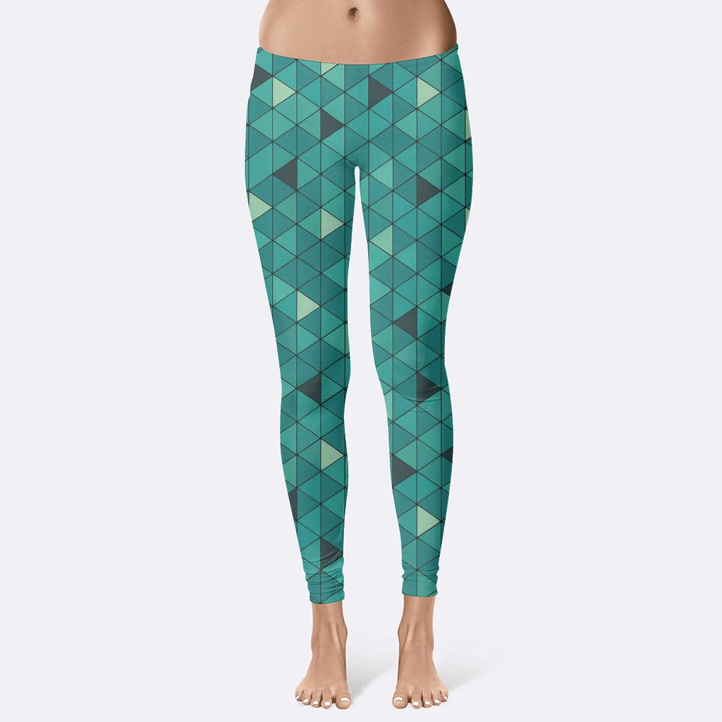 Hex Lattice Drift Mosaic personalized print leggings