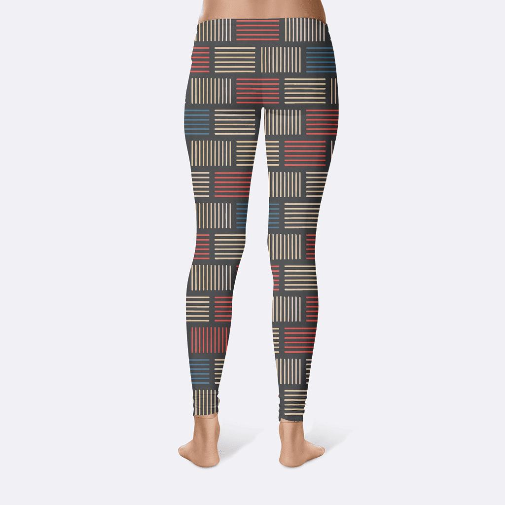 Offset Brick Pulse Stripes comfortable yoga leggings