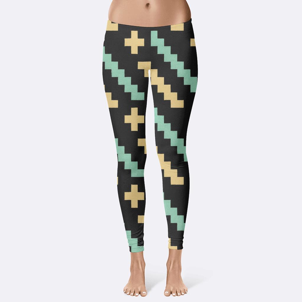 Diagonal Stair Array stylish workout leggings
