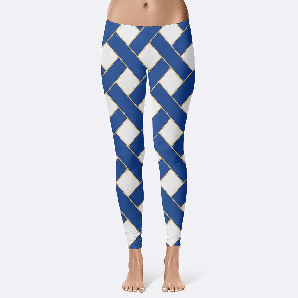 Interlaced Ribbon Overprint stylish workout leggings