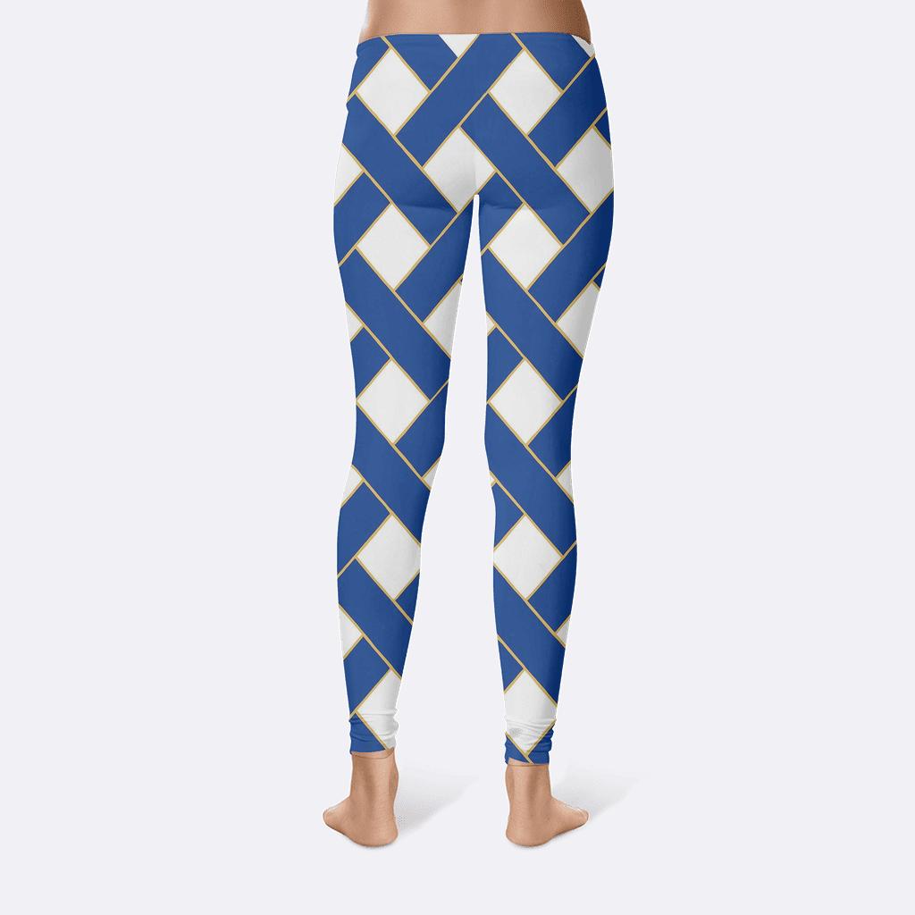 Interlaced Ribbon Overprint stylish workout leggings