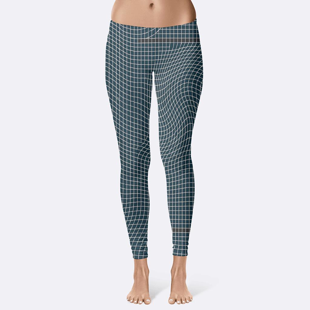 Moire Orbit Interference Plaid comfortable yoga leggings