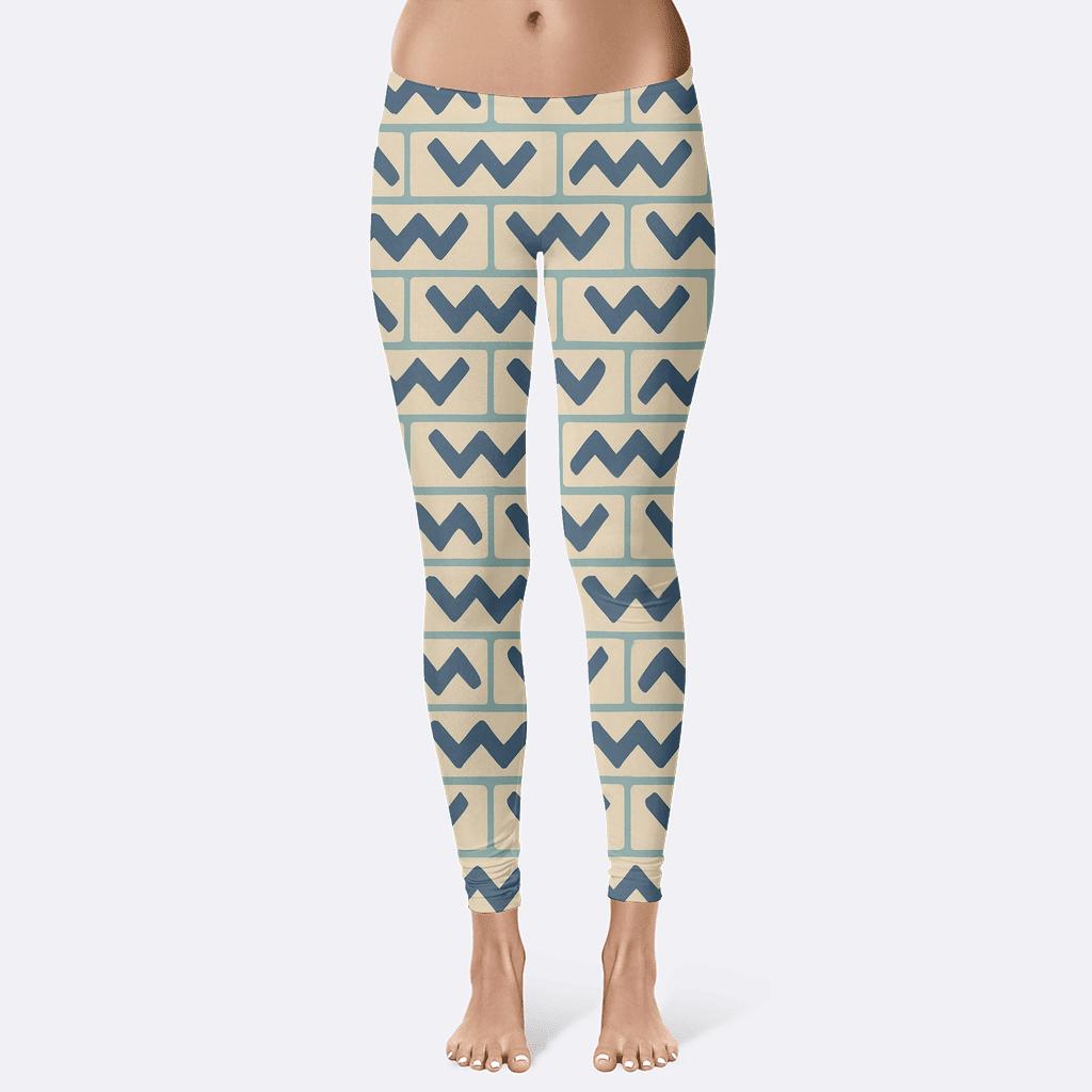 Offset Brick Zigzag Current trendy athletic leggings