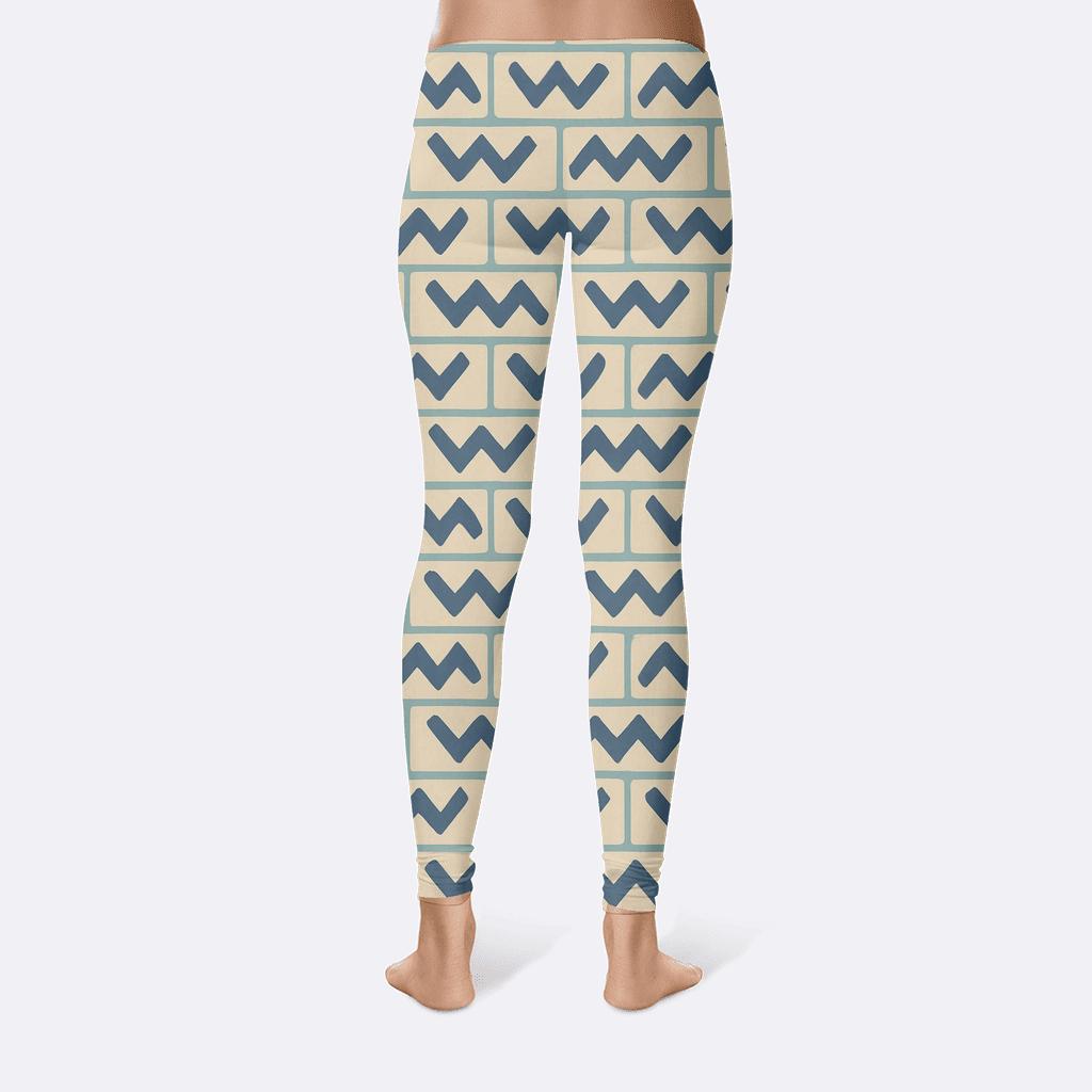 Offset Brick Zigzag Current trendy athletic leggings