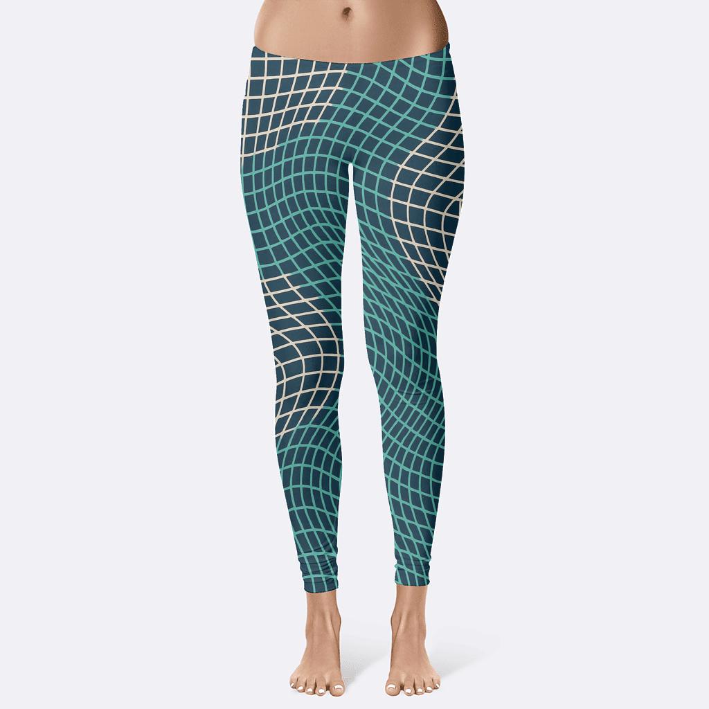 Moire Orbit Interference Grid stylish workout leggings