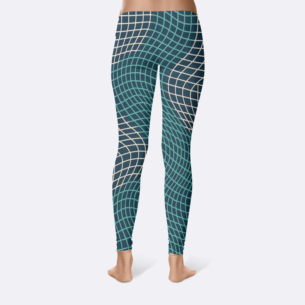 Moire Orbit Interference Grid stylish workout leggings