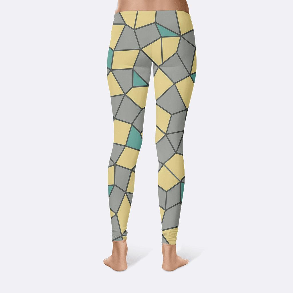 Polygon Quilt Fracture Repeat trendy athletic leggings