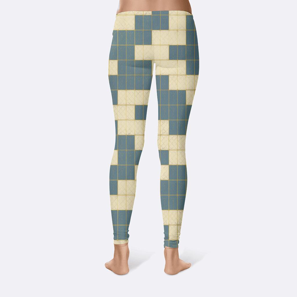 Offset Brick Crosshatch designer patterned leggings