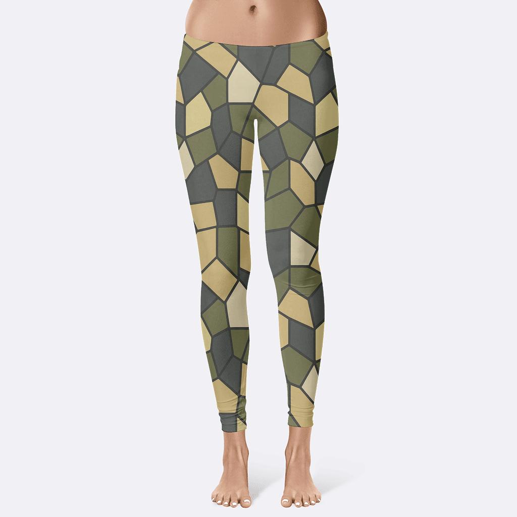 Irregular Polygon Patch Matrix personalized print leggings