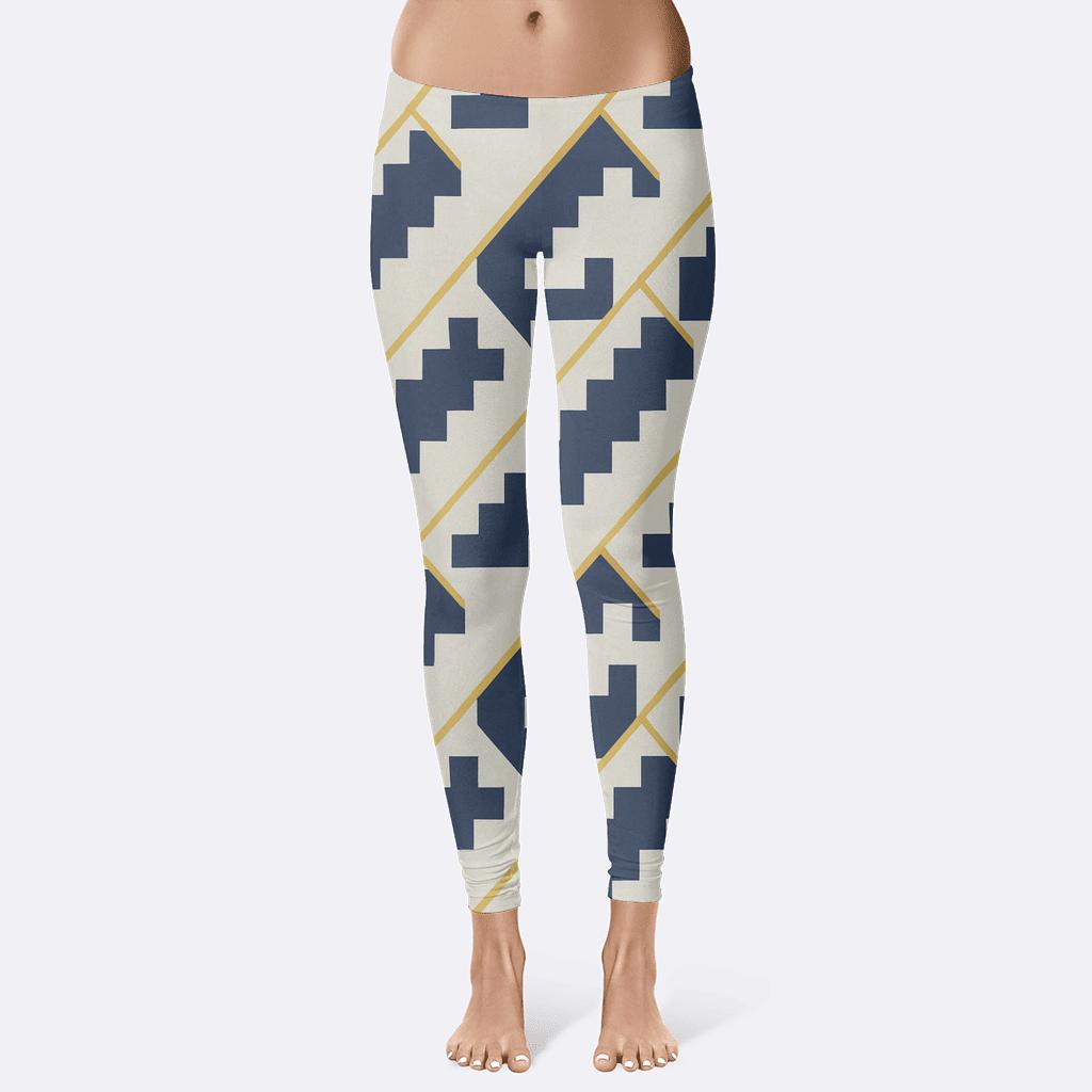 Diagonal Stair Array soft cotton leggings