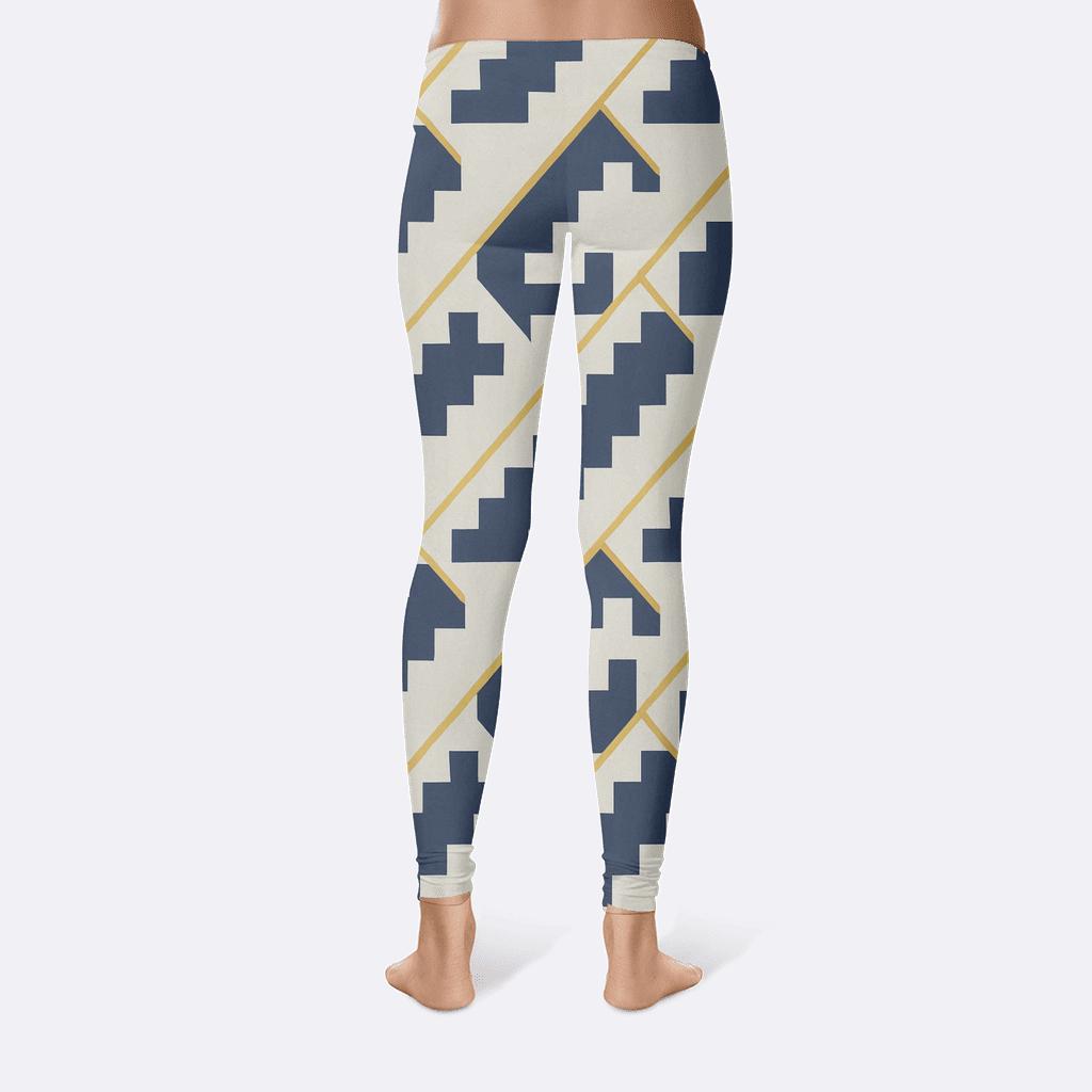 Diagonal Stair Array soft cotton leggings
