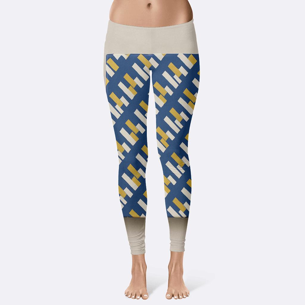 Diagonal Stair Step Signal Array designer patterned leggings