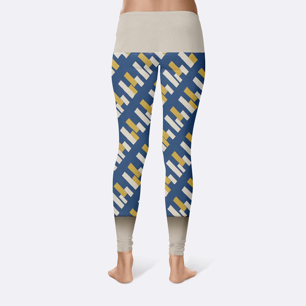Diagonal Stair Step Signal Array designer patterned leggings