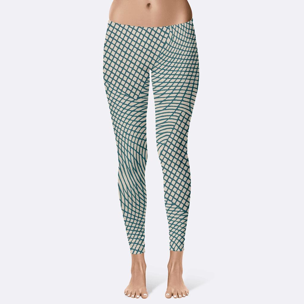 Moire Orbit Interference Grid soft cotton leggings