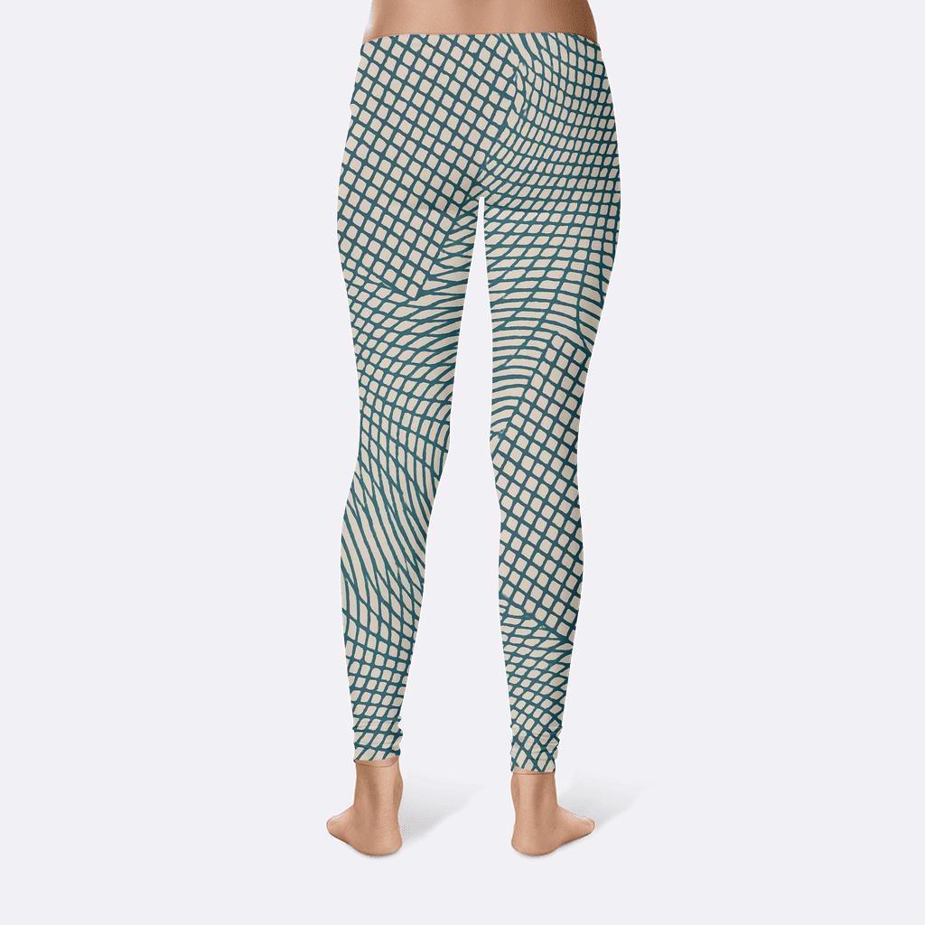 Moire Orbit Interference Grid soft cotton leggings